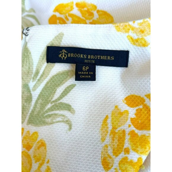 Brooks Brothers Women's Pineapple Summer Shift Dress Size 6 Petite Preppy Style - Picture 5 of 6
